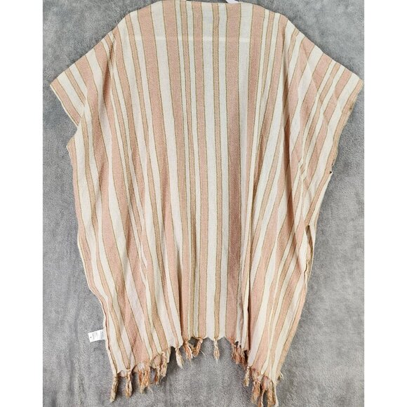 Rays for Days Cardigan Womens One Size Pink White Striped Casual Beach Cover Up - Picture 2 of 10